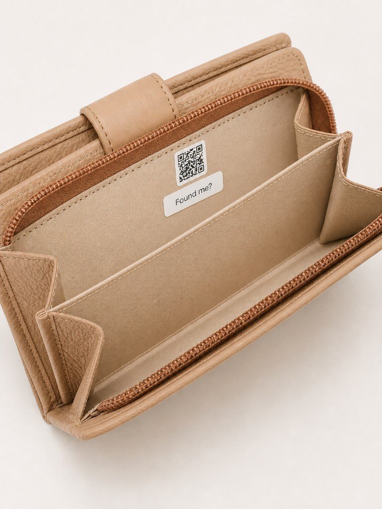 Purse with a Givli QR label